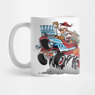 Hot Rod Santa Christmas Cartoon Mug